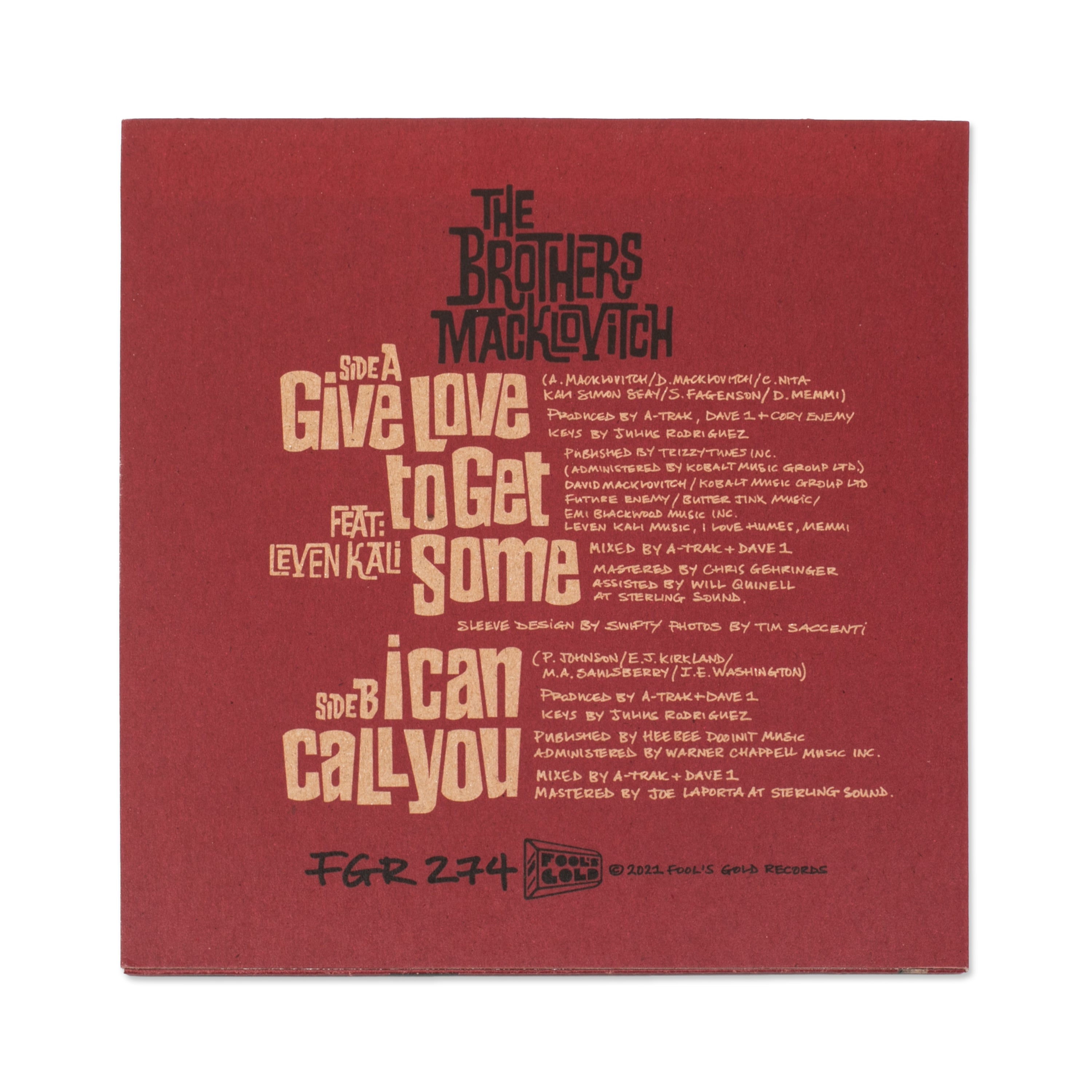 The Brothers Macklovitch “Give Love To Get Some / I Can Call You” Color Vinyl 7”