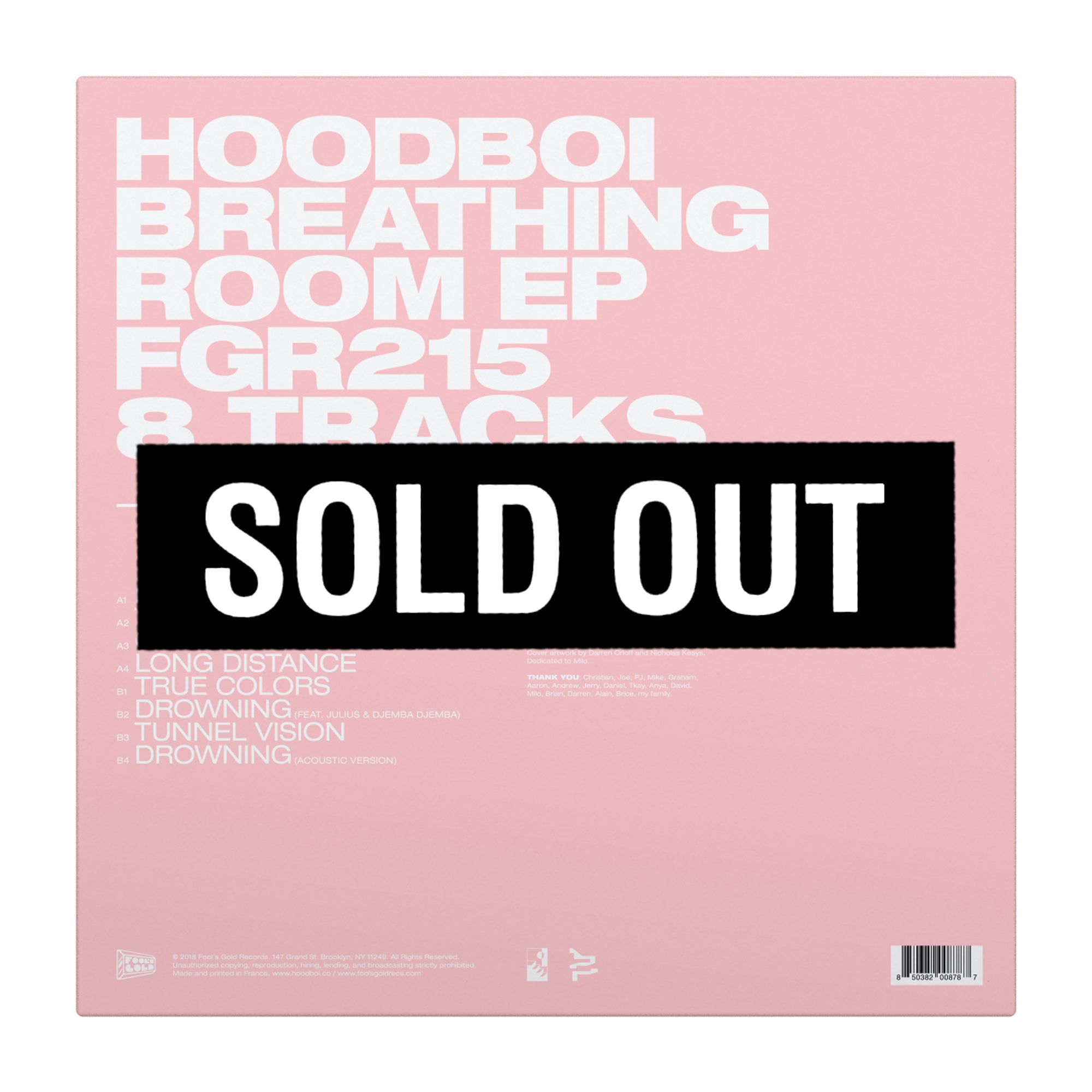 Hoodboi “Breathing Room” Color Vinyl 12”